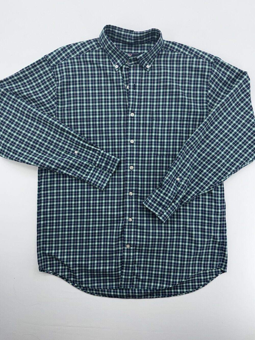 Vineyard Vines Flannel Men's Button Down Long Sleeve Shirt Size Large Blue